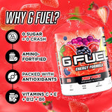 G Fuel etiqueta con ingredientes clave y beneficios visibles