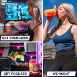 Mano vertiendo G Fuel Chug Rug al shaker demostrando su preparación sencilla