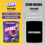 G Fuel comparación de tamaño del envase para referencia de porciones