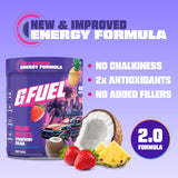 G Fuel textura del polvo en primer plano, mezcla fácil y soluble