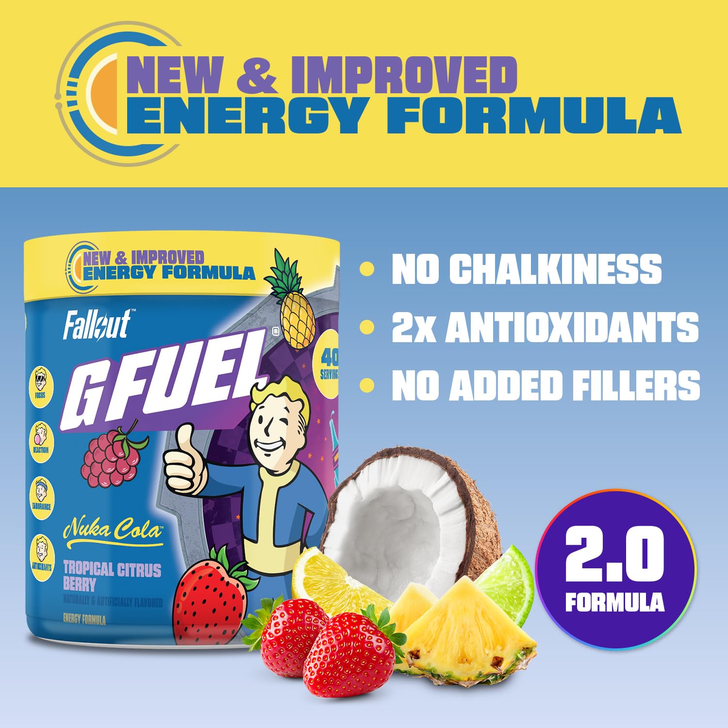 G Fuel polvo Nuka Cola textura cercana, destaca mezcla sin azúcar