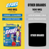 G Fuel bebida preparada Nuka Cola en vaso con hielo, refresco y enfoque