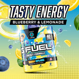 G Fuel envase junto a mano para comparar tamaño y control de porciones