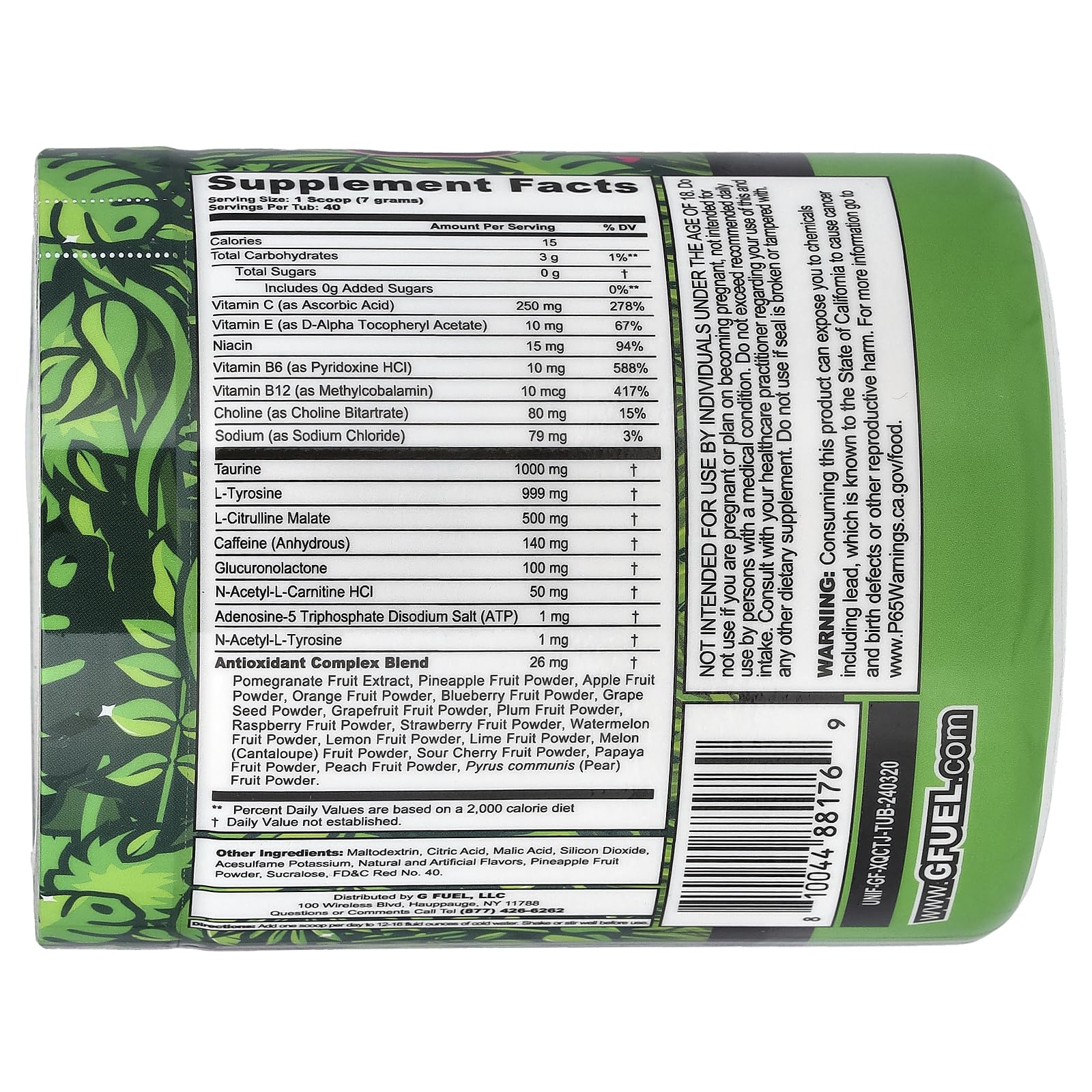 G Fuel polvo en cuchara primer plano mostrando textura fina y fácil disolución
