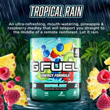 G Fuel etiqueta nutricional abierta mostrando ingredientes y vitaminas