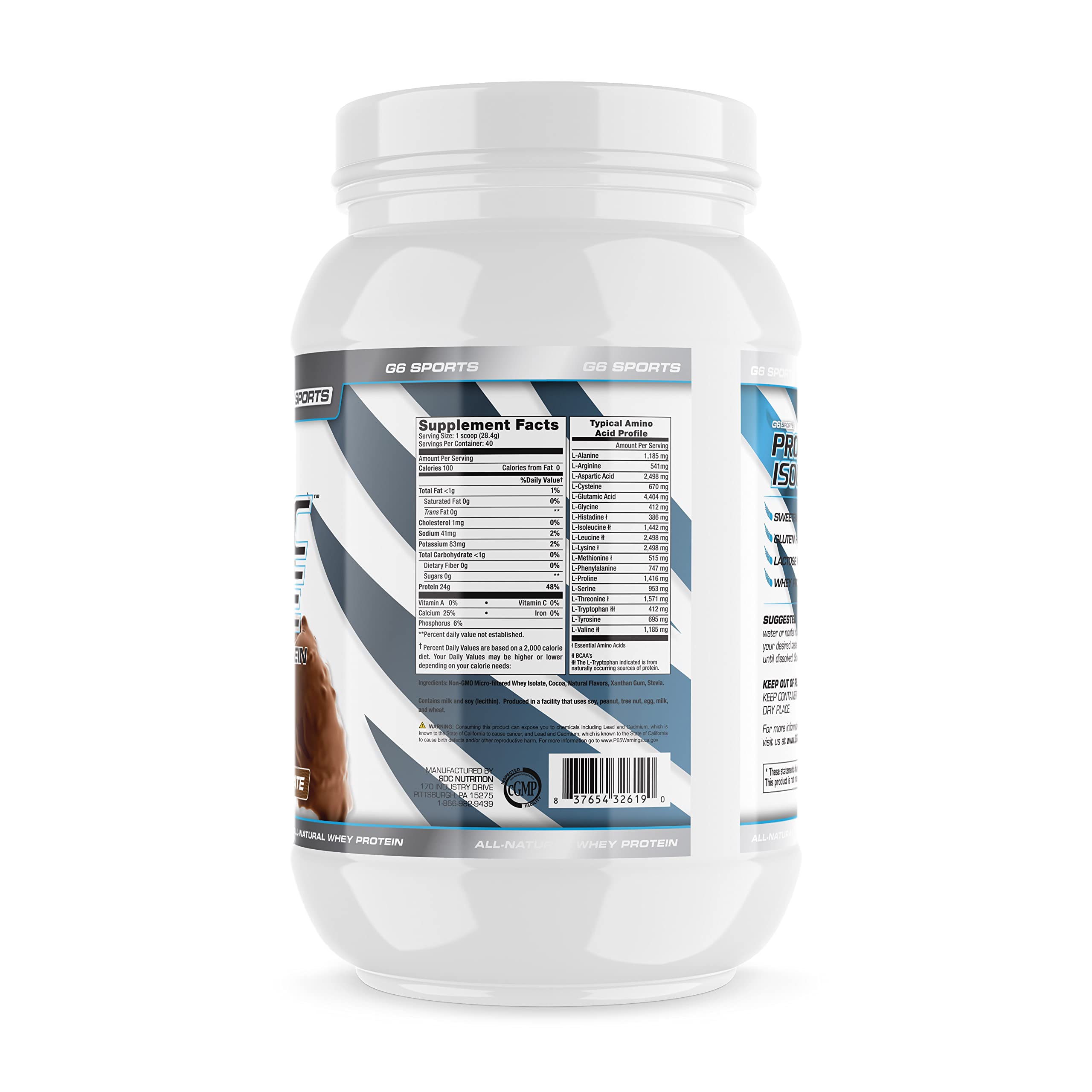 G6 Sports polvo de proteína textura fina al detalle que facilita mezcla y digestión rápida