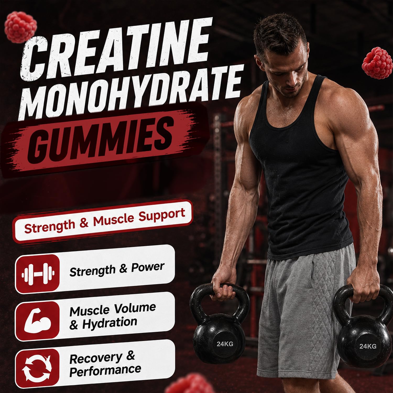 GABE SUNNYBEARS gomita abierta resaltando sabor frambuesa, incentiva consumo agradable