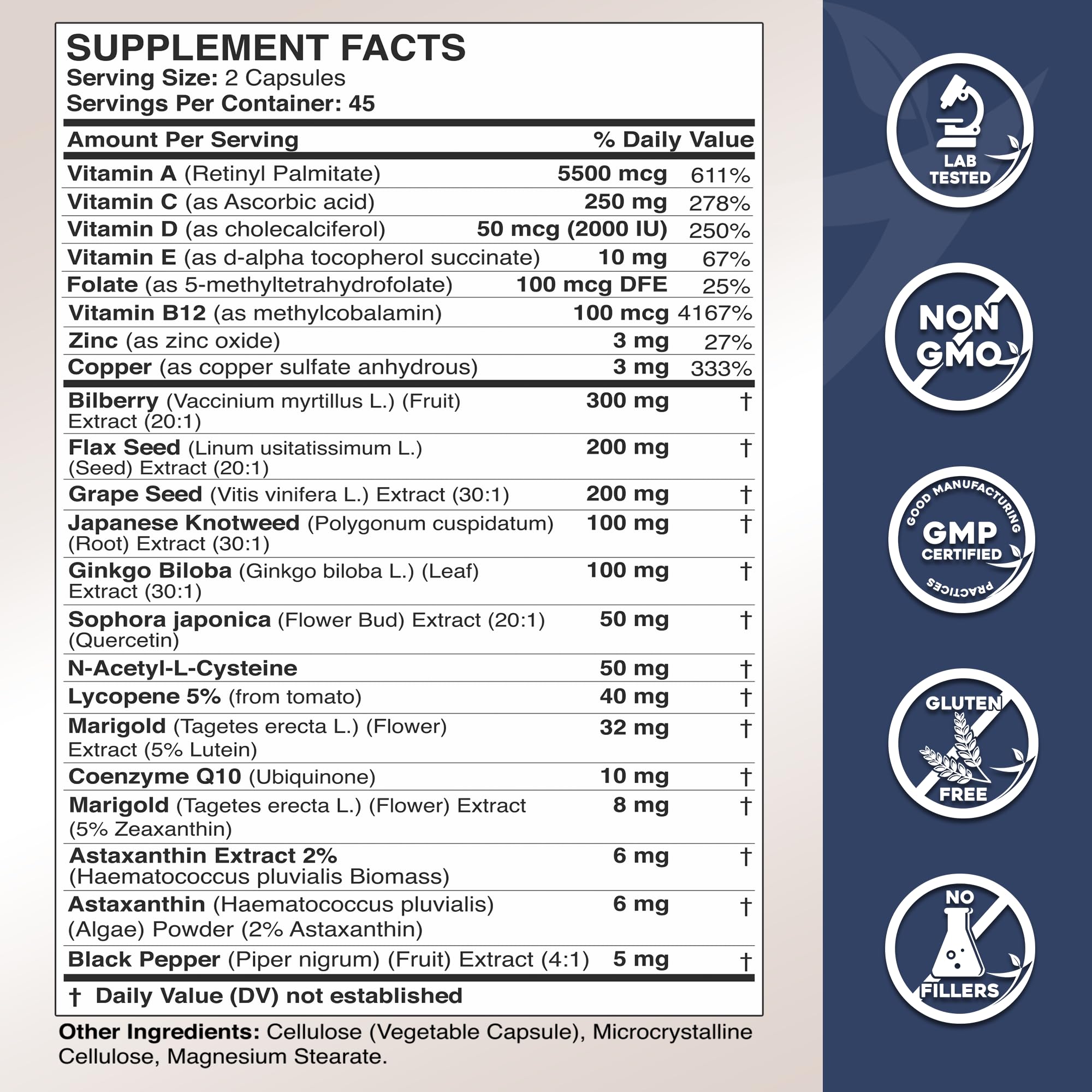 Gade Nutrition etiqueta con tabla de ingredientes y dosis claras