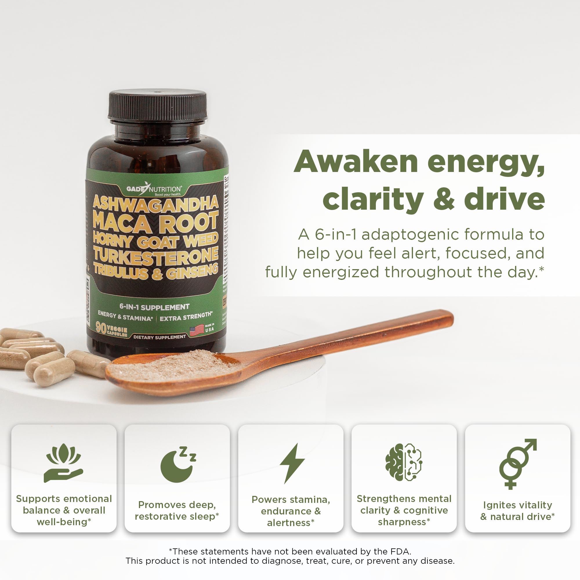 GADE NUTRITION BOOST YOUR HEALTH etiqueta con lista completa de ingredientes para confianza