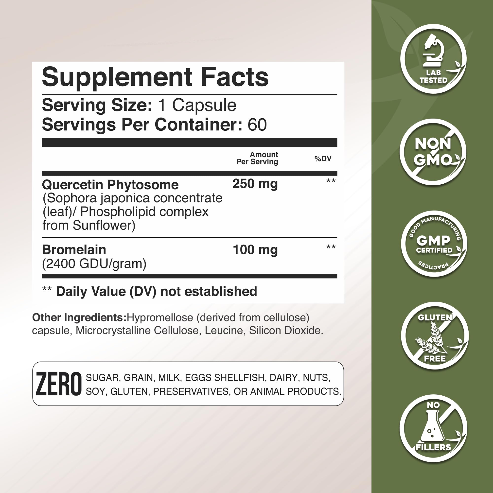 GADE NUTRITION etiqueta con lista de ingredientes y pureza garantizada