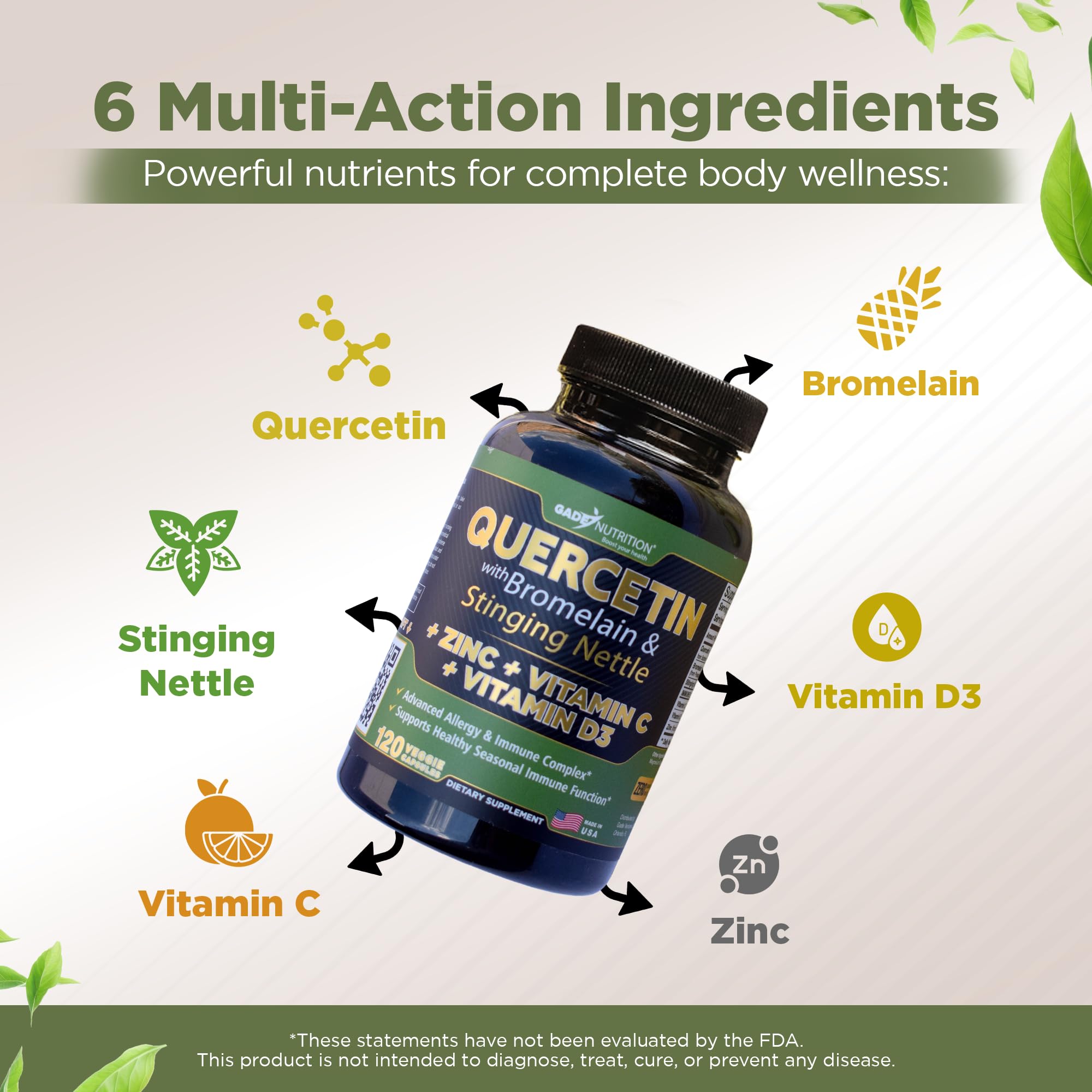 Gade Nutrition ingredientes principales dispuestos para visualización clara