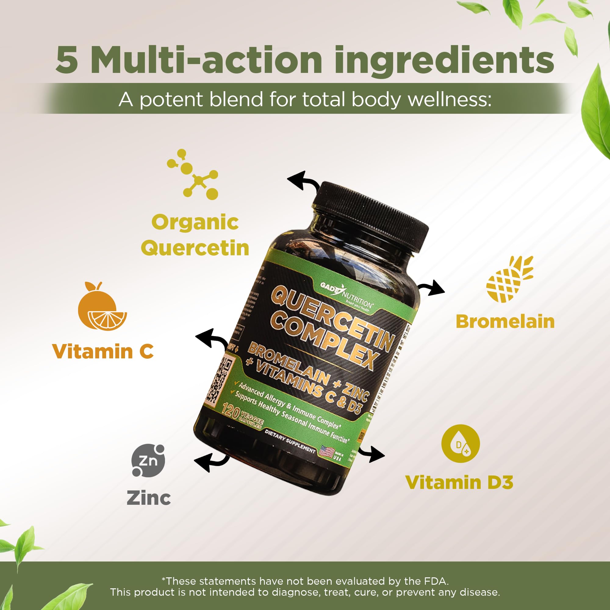 GADE NUTRITION polvo de bromelina ilustrando origen natural y absorción