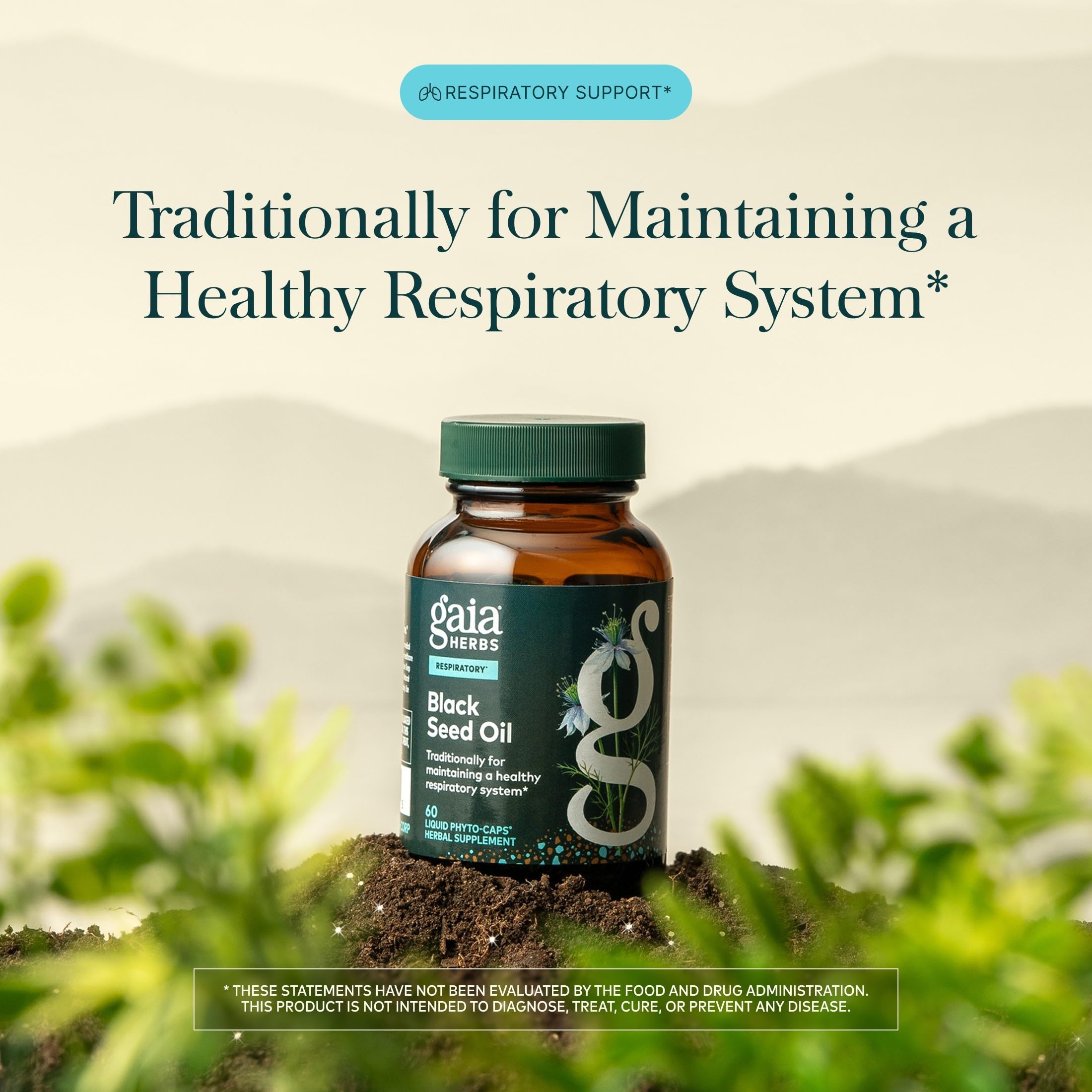 Gaia Herbs gota de aceite que muestra textura pura y concentración
