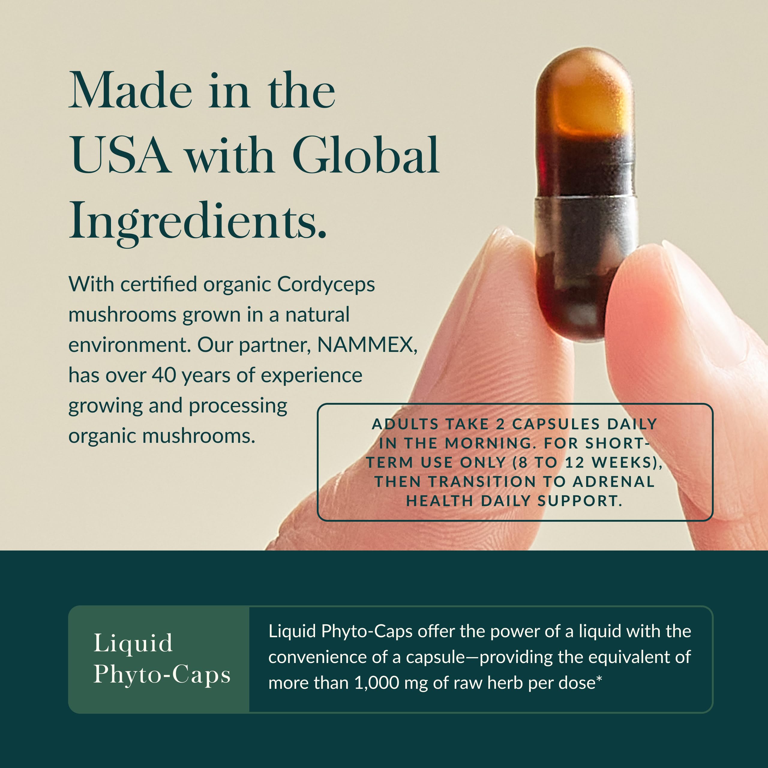 Gaia Herbs etiqueta con ingredientes y beneficios claros