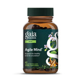 Gaia Herbs Agile Mind frente del envase mostrando sello de calidad
