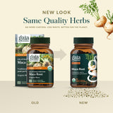 Gaia Herbs cápsula abierta con polvo de maca para ver contenido natural
