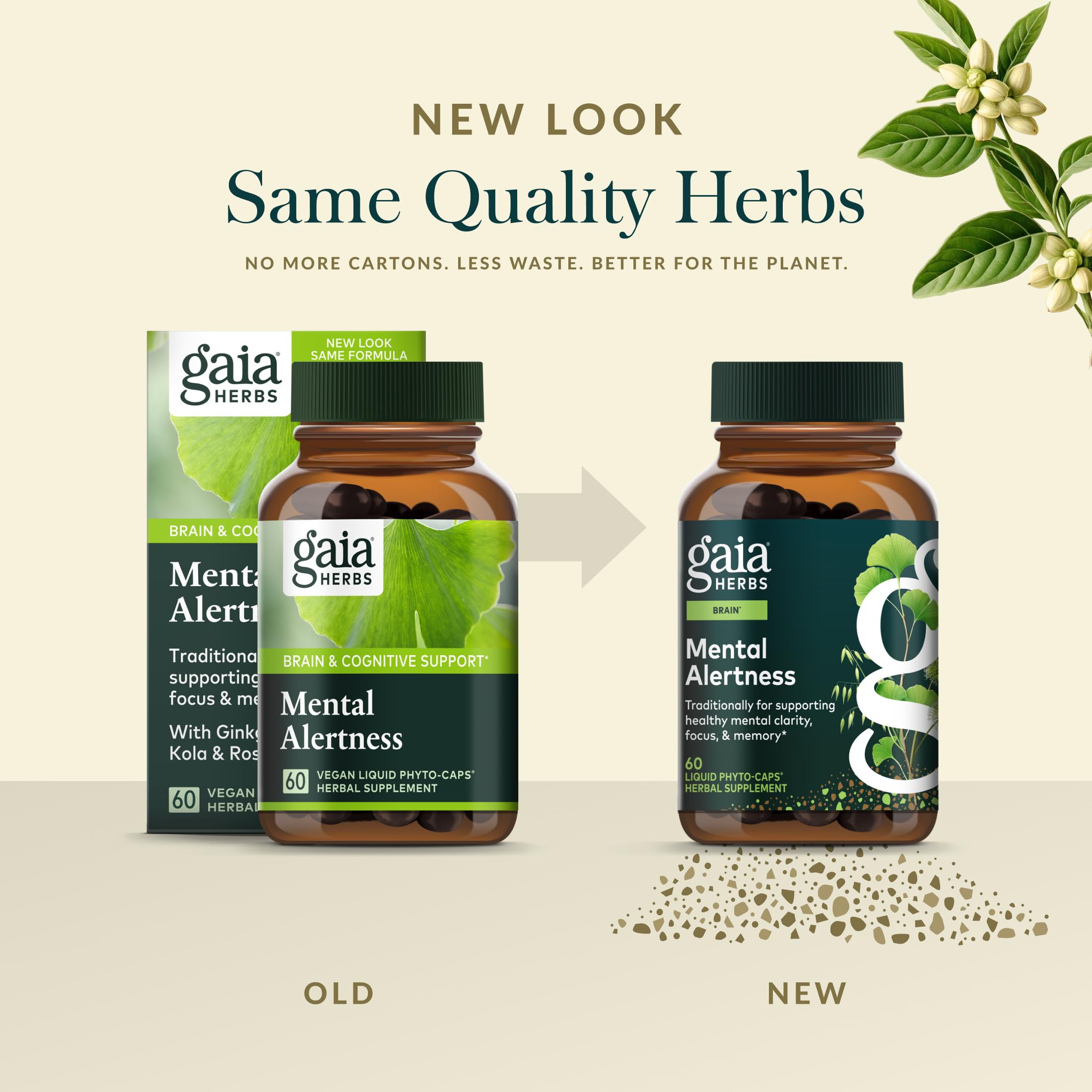 Gaia Herbs cápsula abierta con líquido interior para absorción rápida