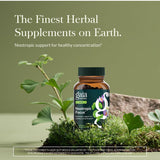 Gaia Herbs primer plano de cápsula líquida mostrando textura y pureza