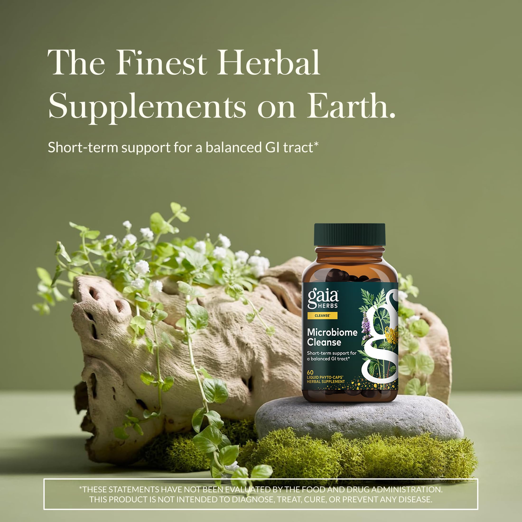 Gaia Herbs cápsula líquida vegana en primer plano para fácil ingestión