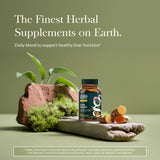 Gaia Herbs cápsula líquida abierta mostrando el contenido concentrado