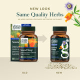 Gaia Herbs cápsulas en la mano para mostrar tamaño y cantidad por dosis