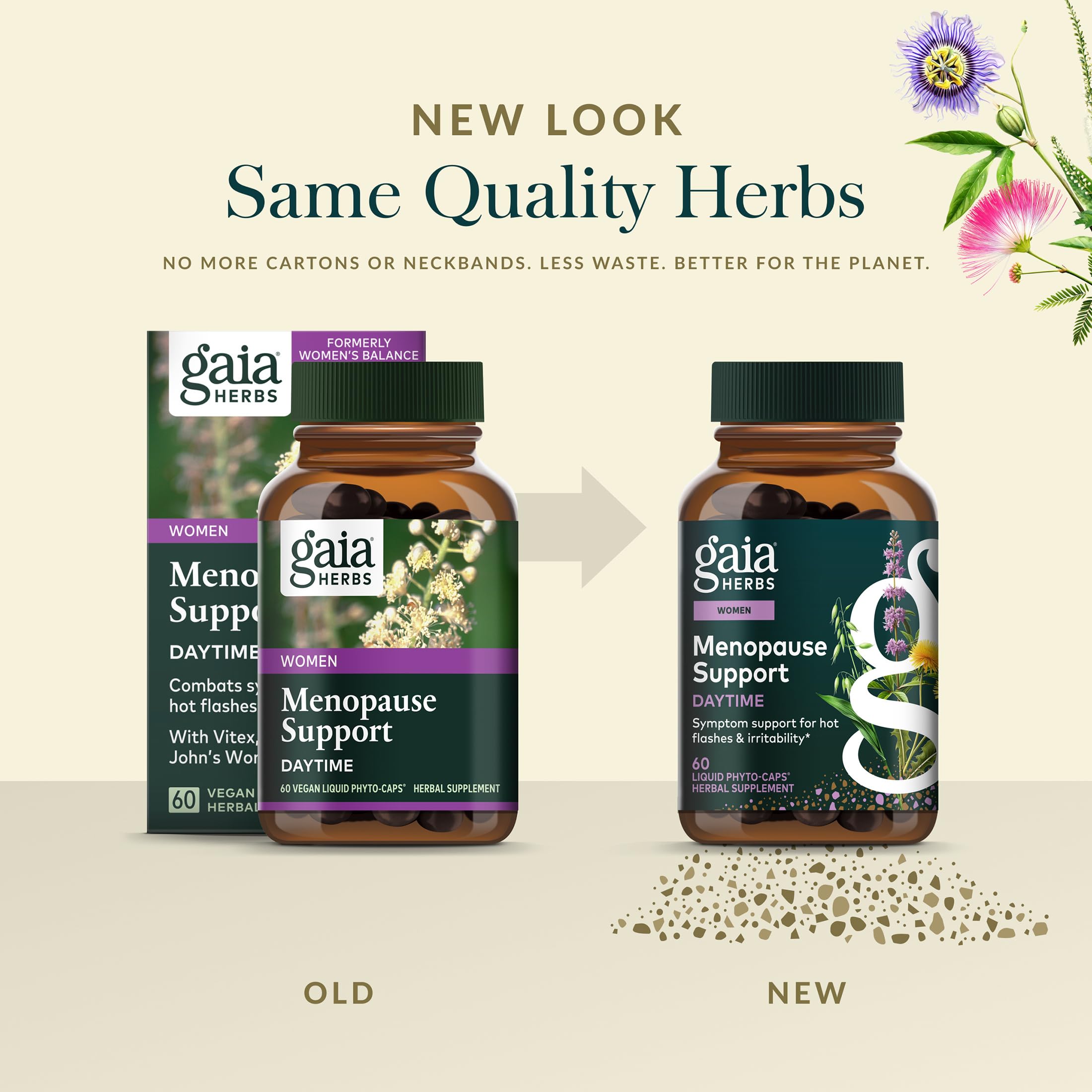 Gaia Herbs raíz de cohosh negro detalle que evidencia calidad de ingredientes