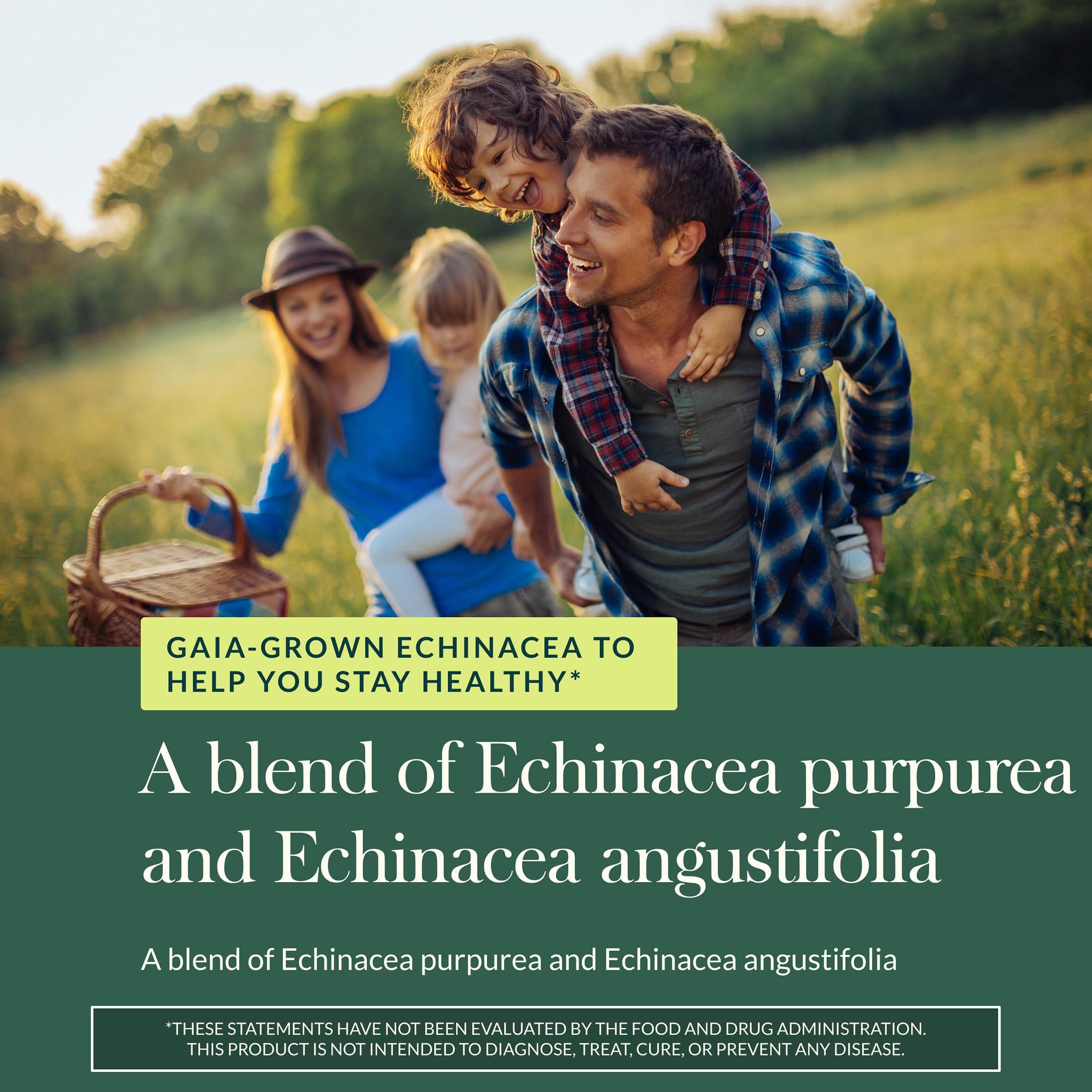 Gaia Herbs ingredientes orgánicos mostrados para enfatizar sostenibilidad