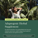Gaia Herbs detalle de etiqueta que muestra ingredientes y certificaciones