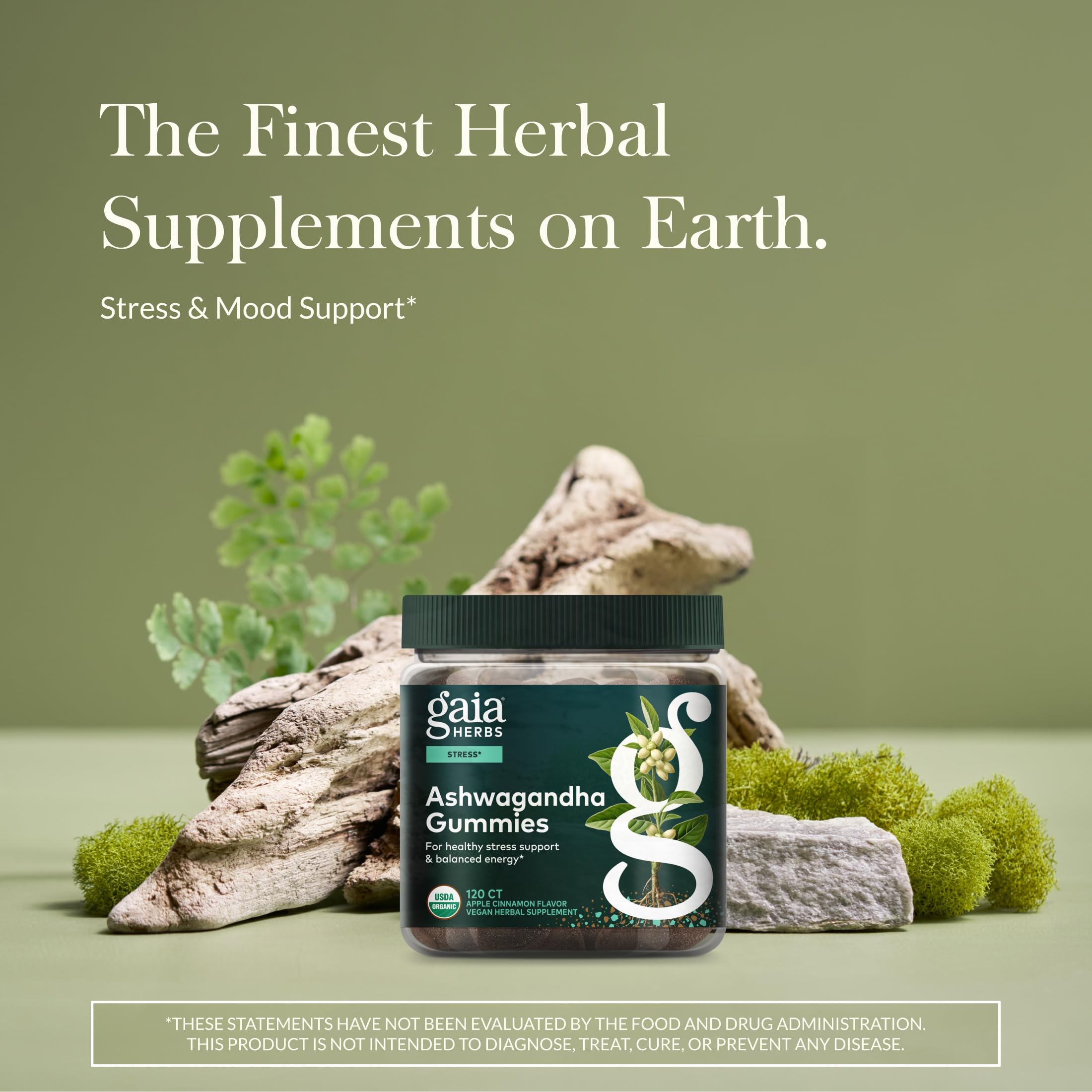 Gaia Herbs primer plano de la textura de la gomita para apetito