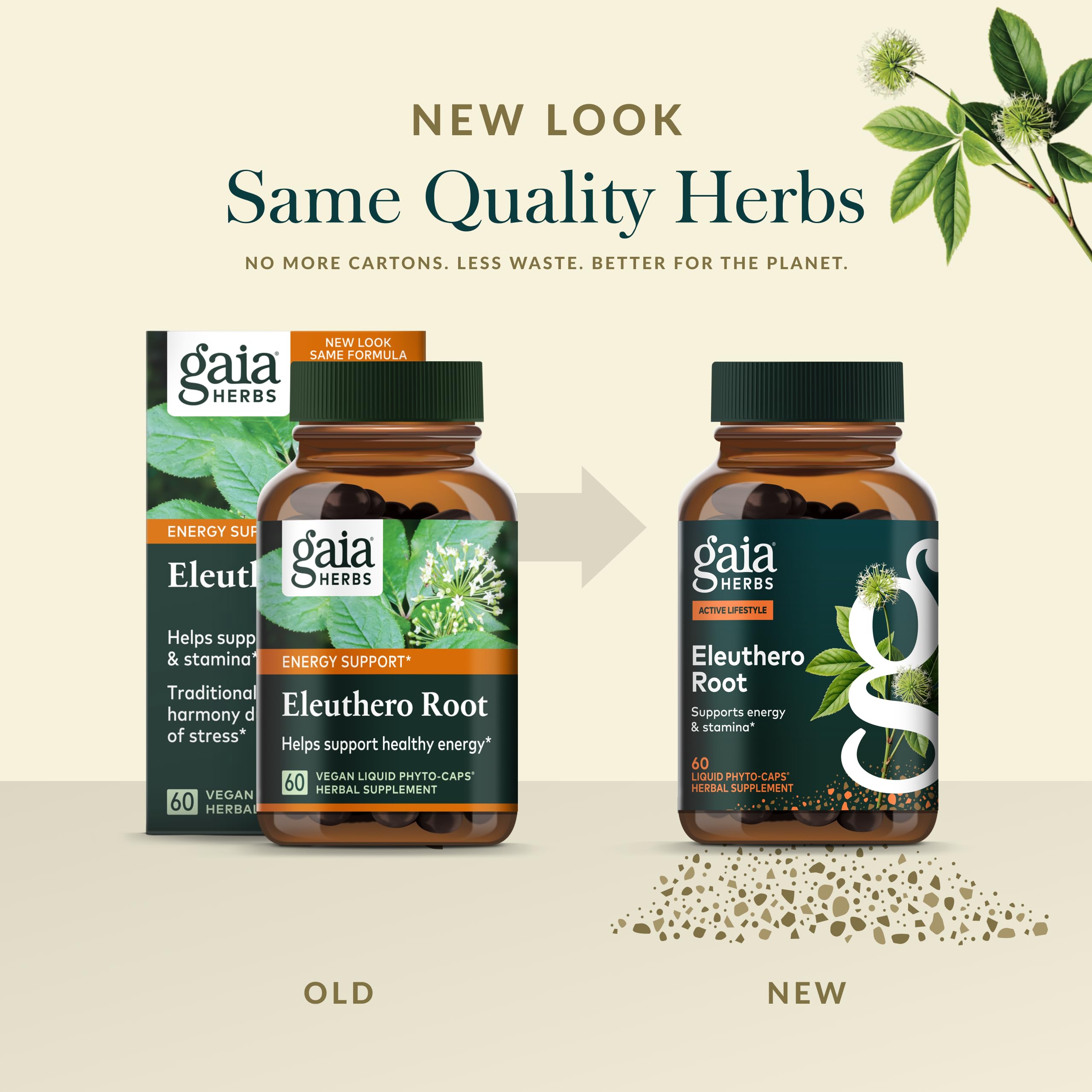 Gaia Herbs cápsulas en rutina matutina para apoyo en días activos