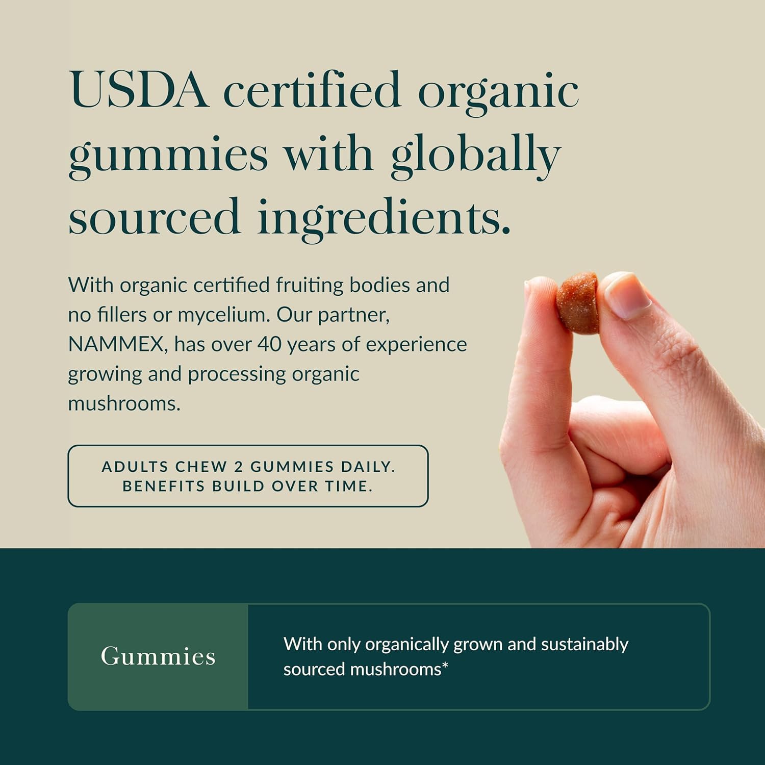Etiqueta Gaia Herbs con certificaciones orgánicas y Non-GMO que inspira confianza