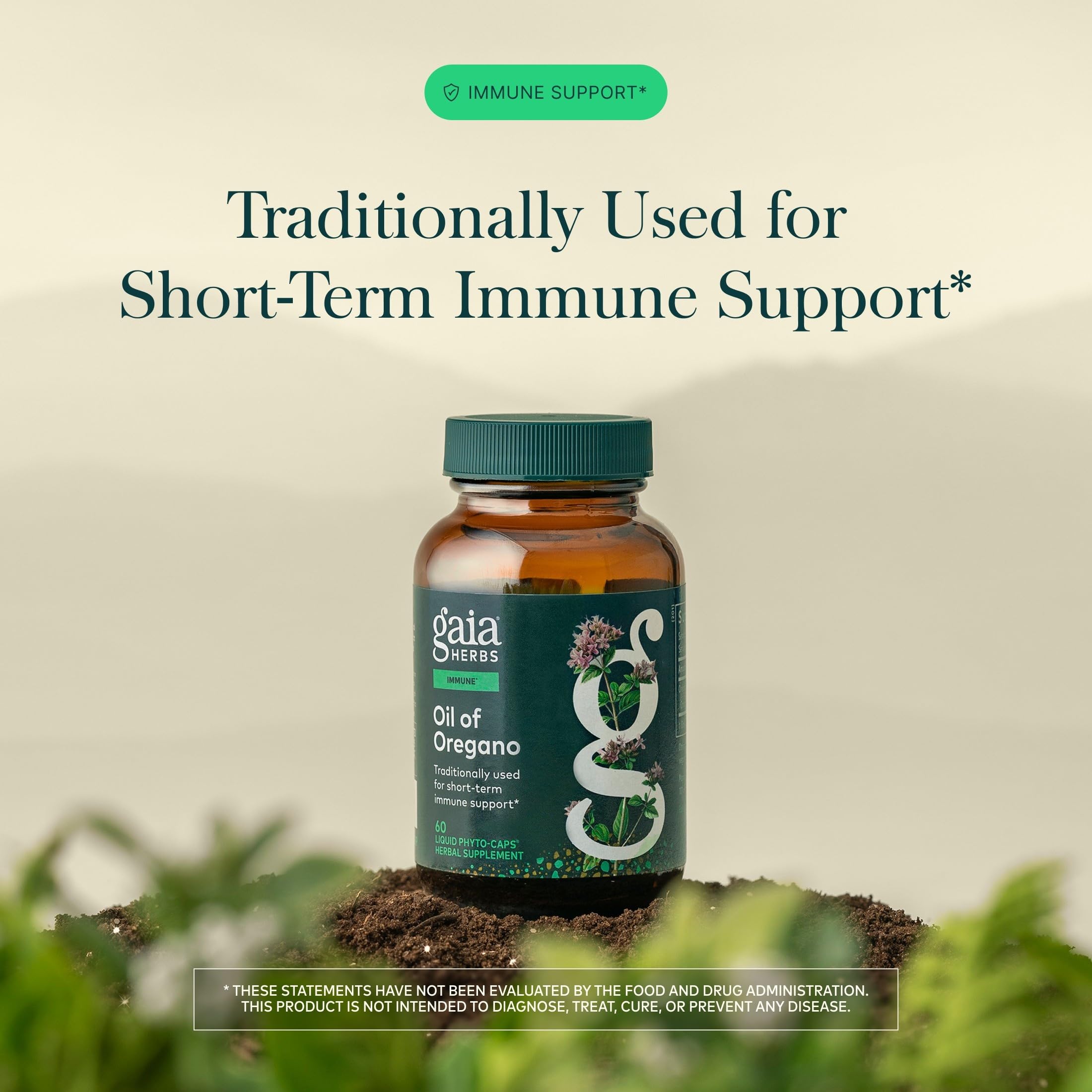 Gaia Herbs etiqueta del producto con información de ingredientes claros