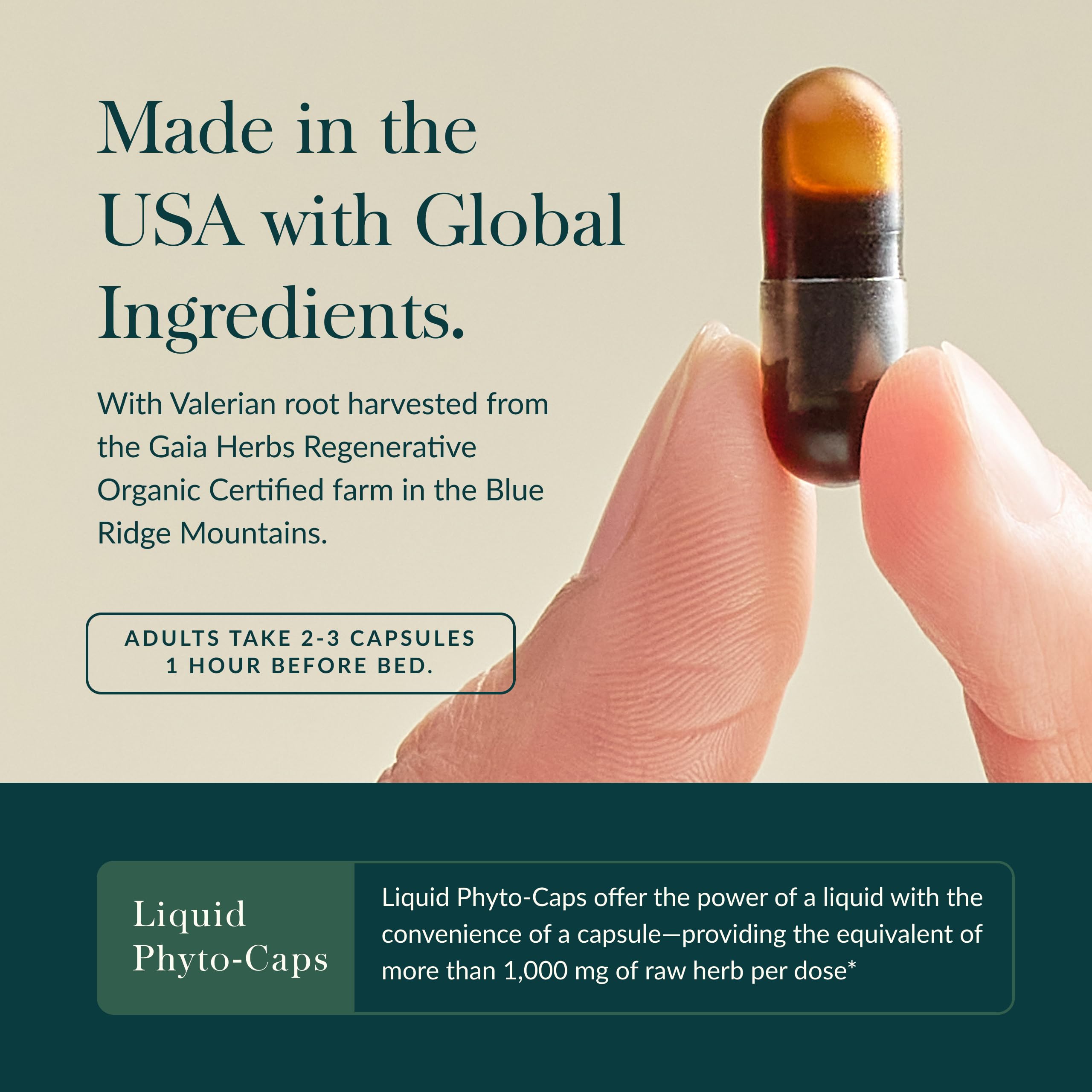 Gaia Herbs etiqueta con ingredientes y claridad en la formulación