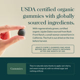 Gaia Herbs etiqueta con lista de ingredientes y certificaciones