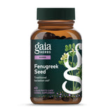 Gaia Herbs envase frontal mostrando fenogreco, beneficio apoyo a la lactancia