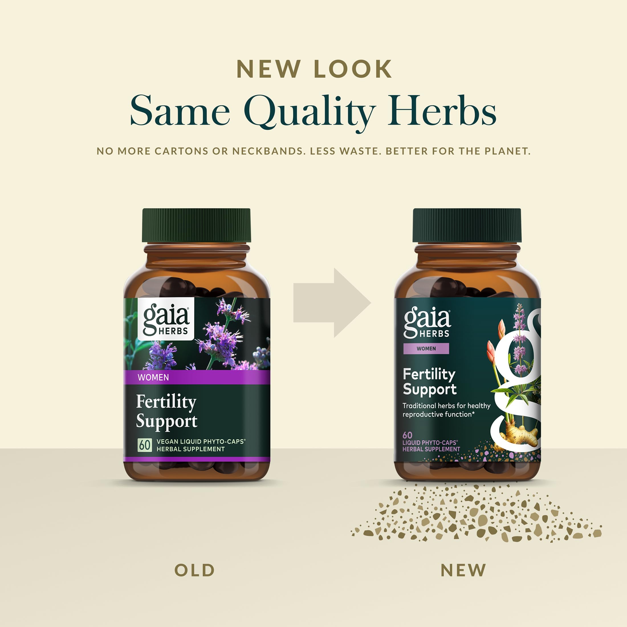 Gaia Herbs muestra del extracto en polvo para visualizar la composición