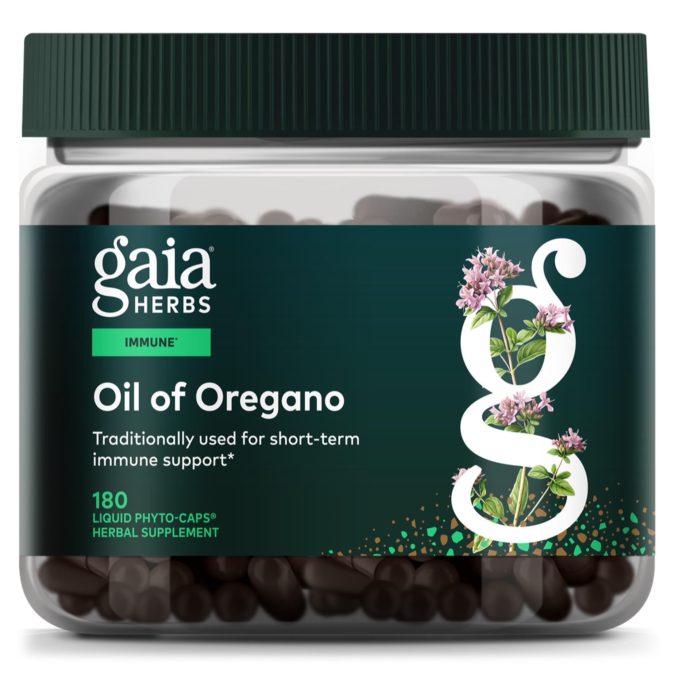 Gaia Herbs envase frontal mostrando nombre y beneficio inmune