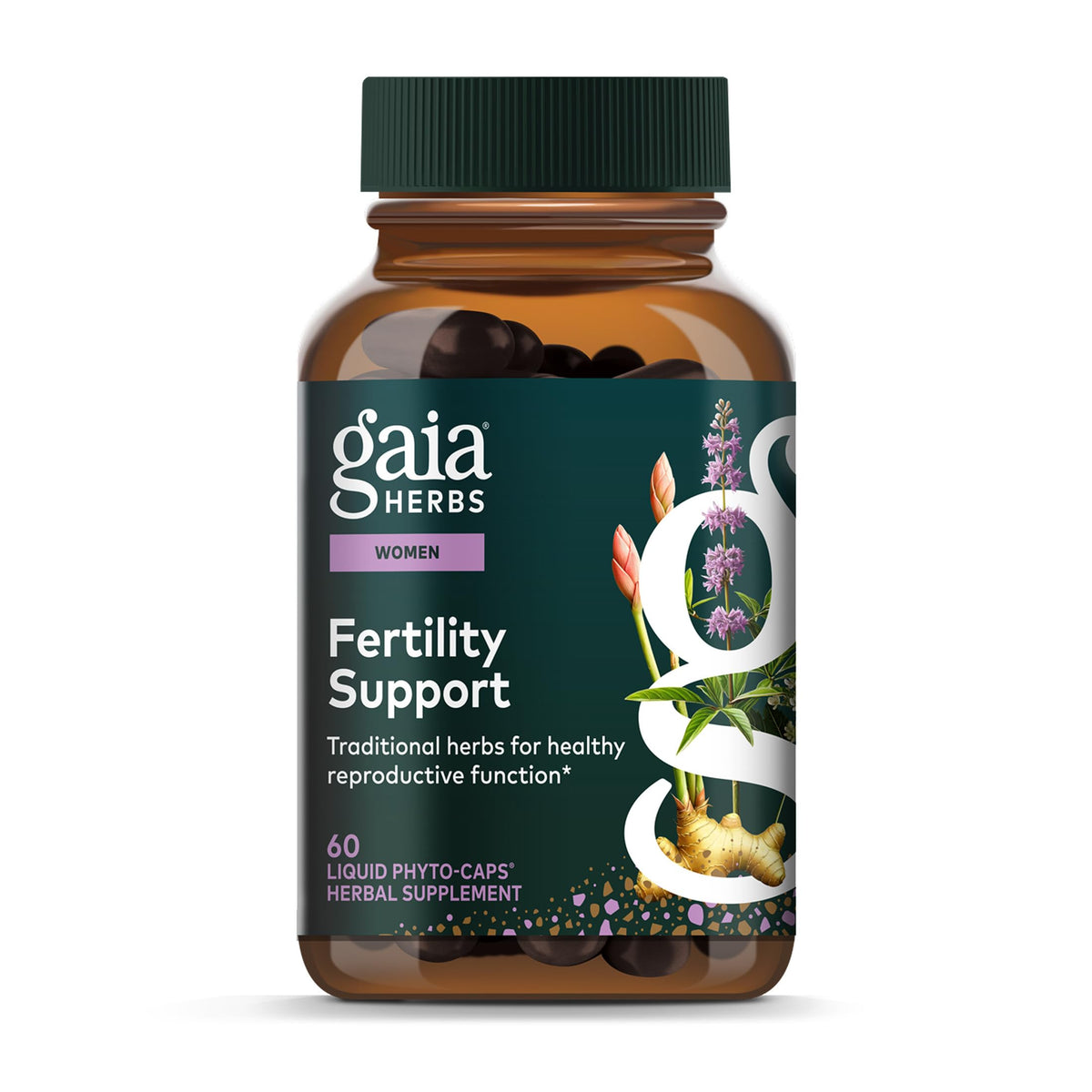 Gaia Herbs frente del producto mostrando envase y marca para confianza