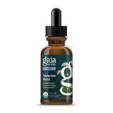 Gaia Herbs vista frontal del envase y etiqueta clara, transmite confianza