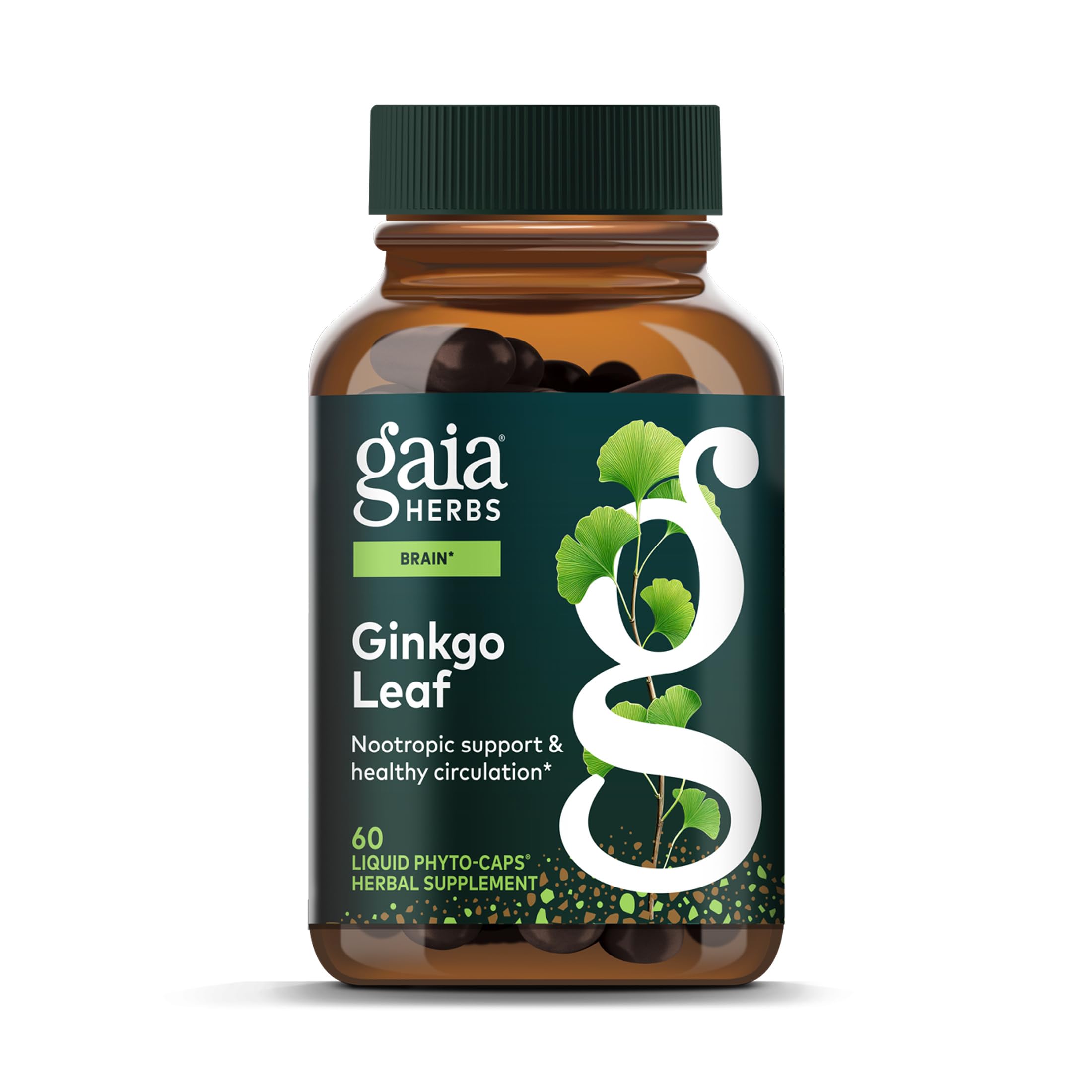 Gaia Herbs frente del empaque muestra confianza y trazabilidad