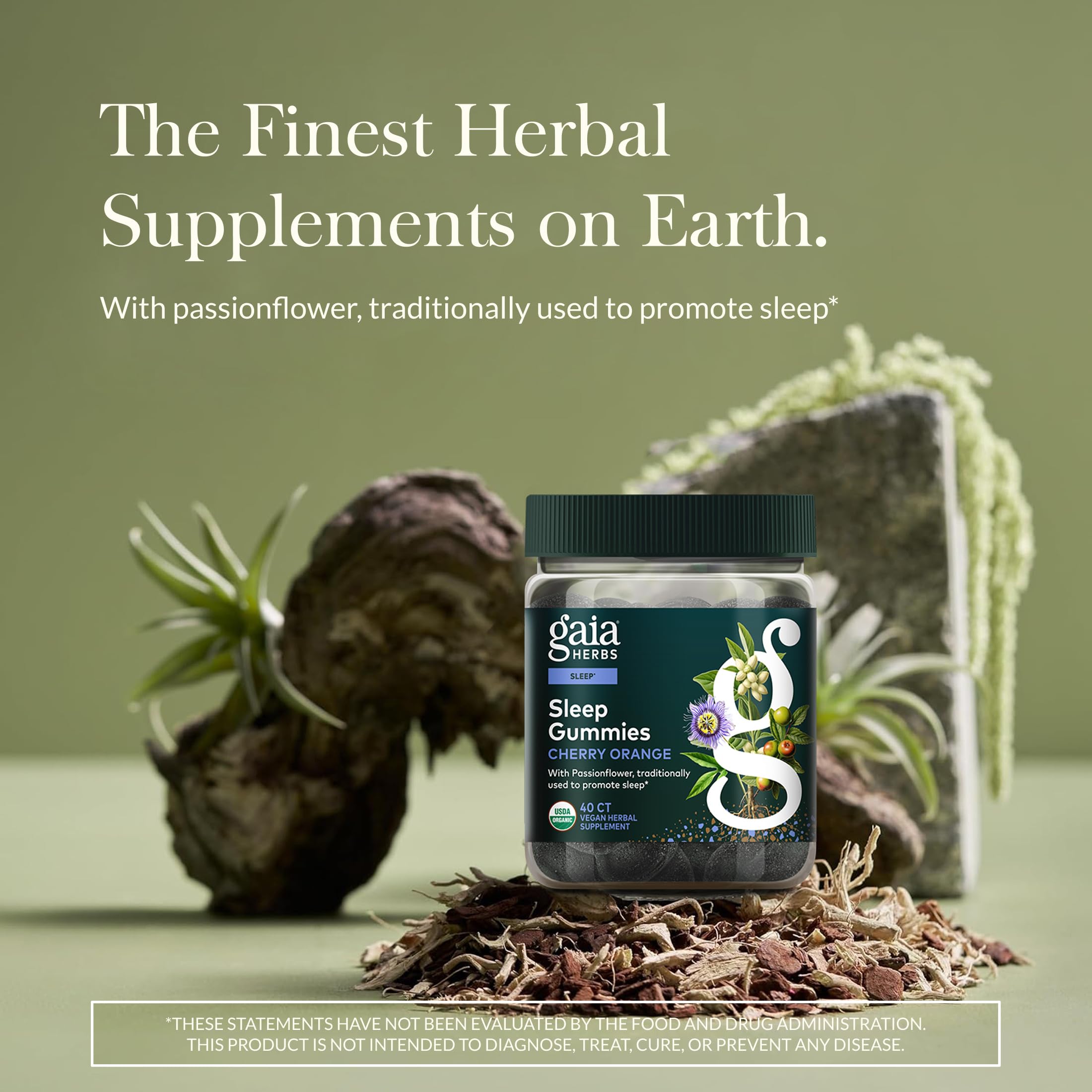 Gaia Herbs detalle de textura de gominolas y apariencia apetecible