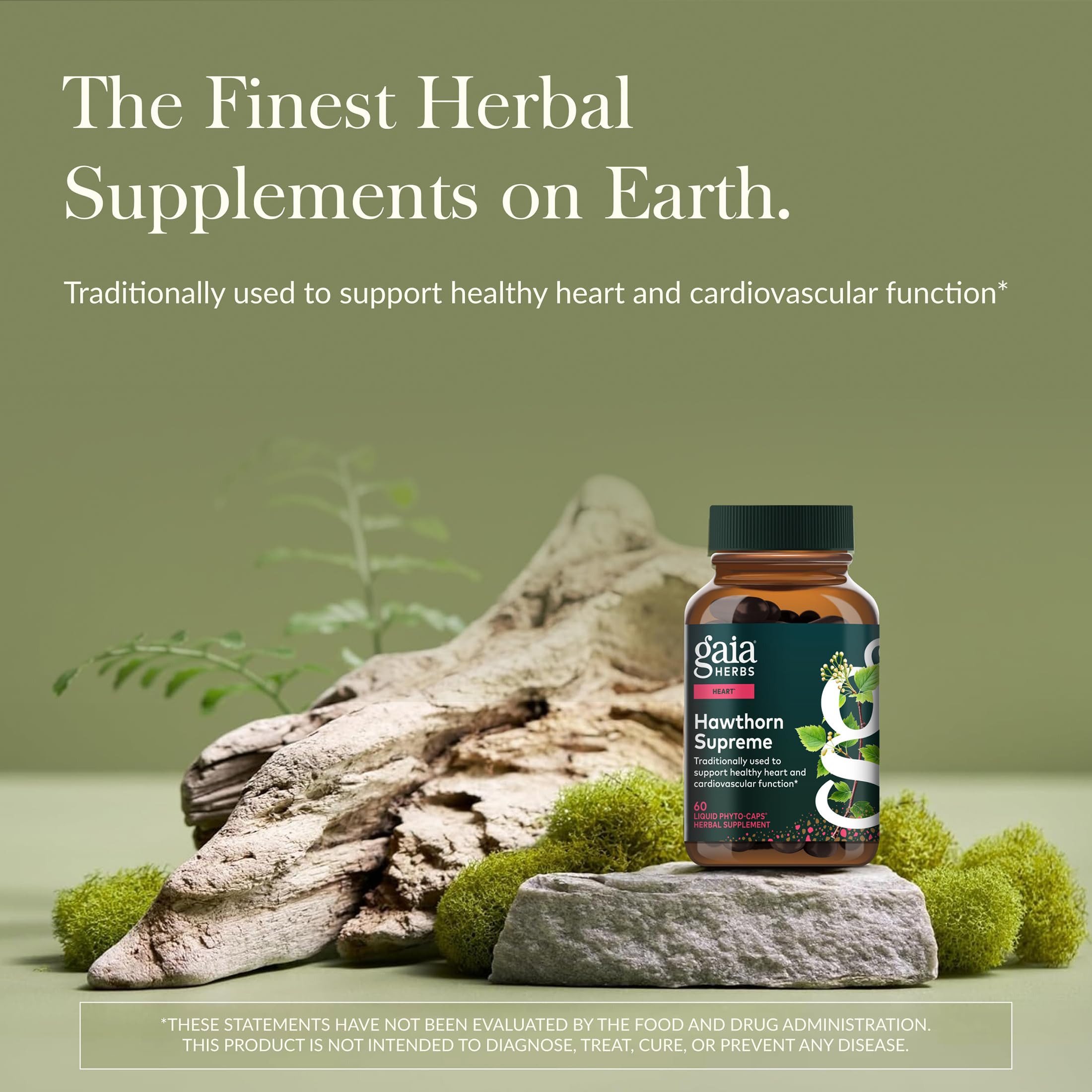 Gaia Herbs cápsulas vegetales en primer plano fáciles de tomar