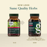 Gaia Herbs frasco junto a una regla para comparar tamaño y cantidad