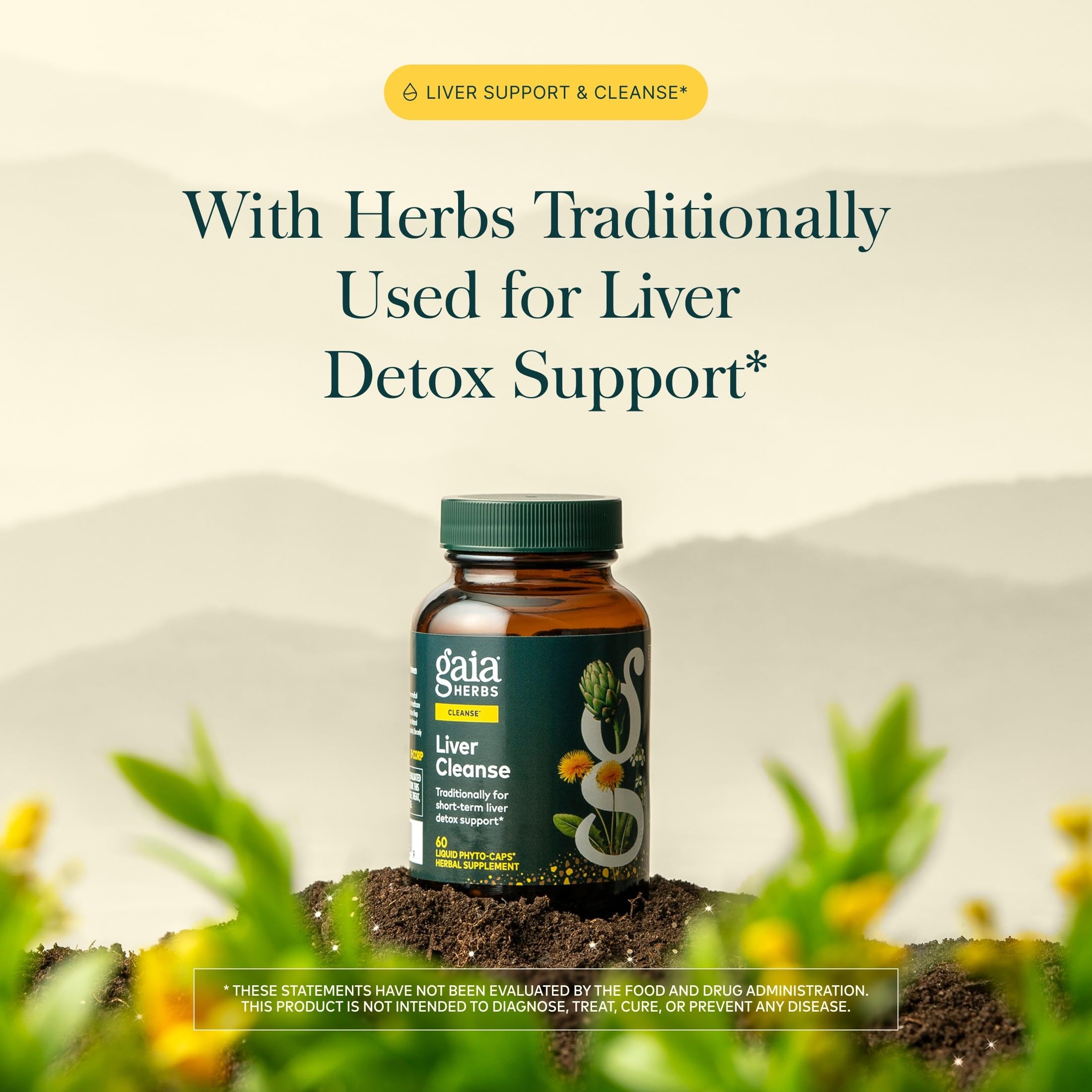 Gaia Herbs mezcla de hierbas crudas que componen la fórmula