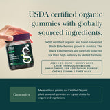 Gaia Herbs bayas de saúco negro orgánico, destaca origen certificado