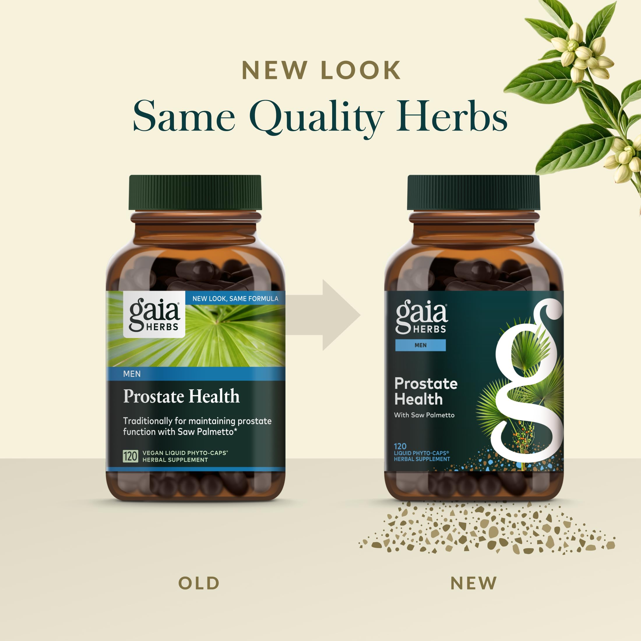 Gaia Herbs etiqueta con información nutricional y lista de ingredientes clara