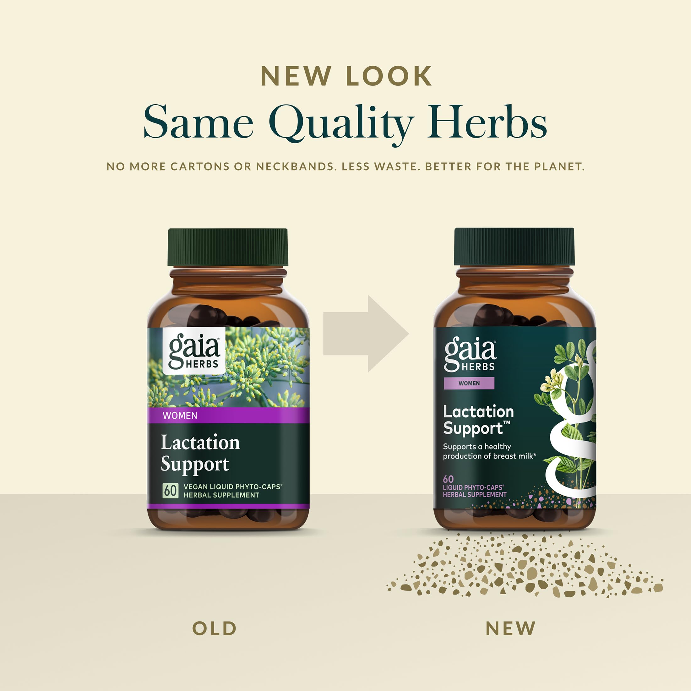 Gaia Herbs etiqueta con información y dosis para seguridad