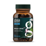 Gaia Herbs botella frontal mostrando fórmula masculina y beneficios