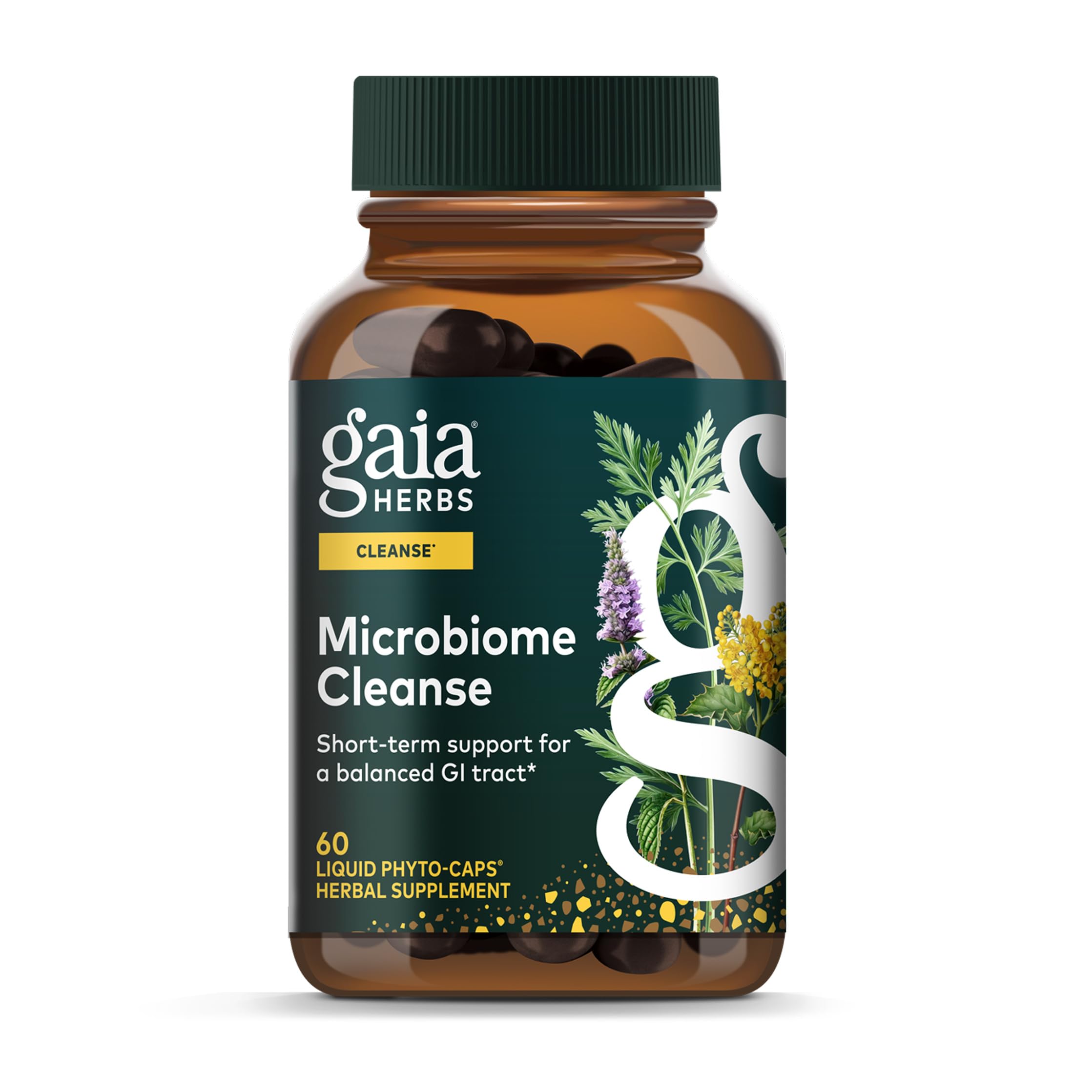 Gaia Herbs frasco frontal mostrando la etiqueta y beneficio digestivo
