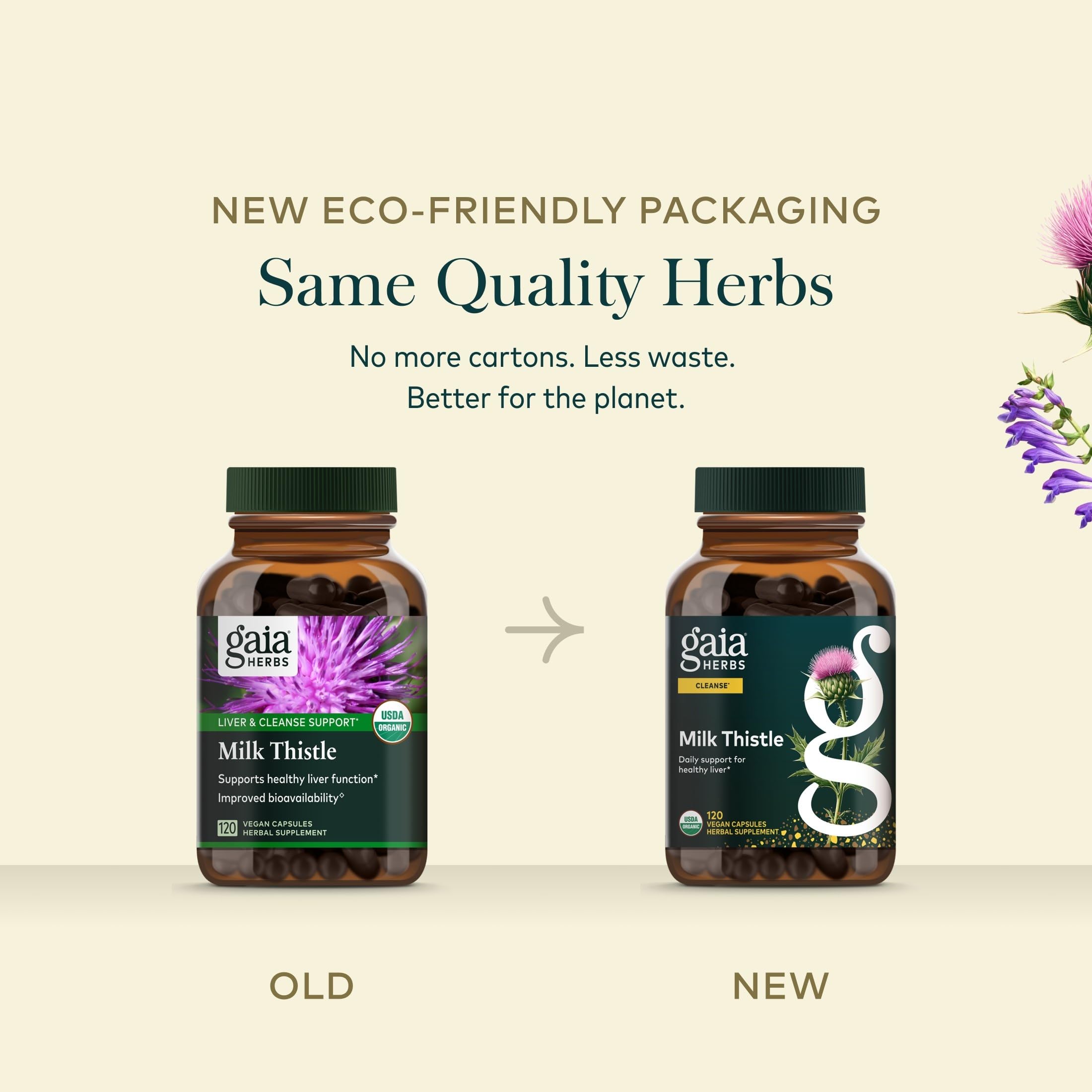 Gaia Herbs suplemento en cocina ilustrando uso en rutina diaria